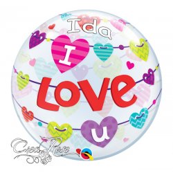 Bubble Helium Ballon I Love U met Naam